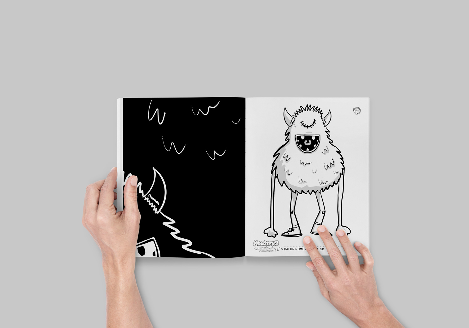 Illustrazione tratta del il libro da colorare "Monsters" disegnati, prodotto da Silvia Zunino